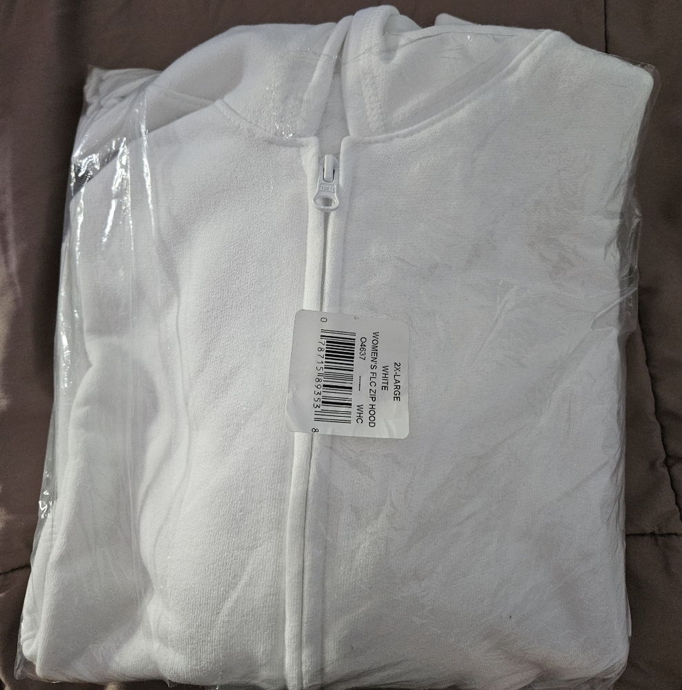 Hanes Women's Soft White Zip-Up Hoodie - Picture 3 of 4